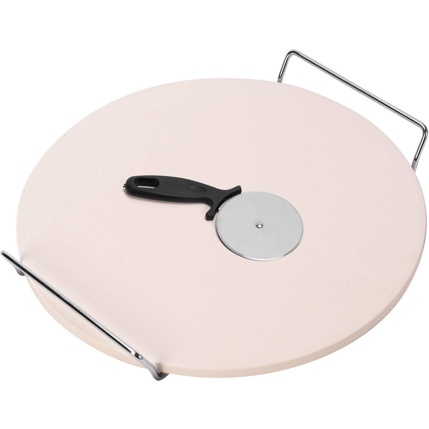 GUSTO CASA - Pietra refrattaria per pizza con taglia pizza - diametro 33 cm spessore 1 cm